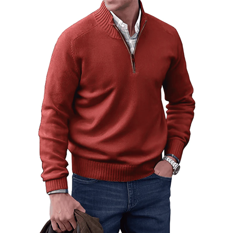 Tim | Hochkragen-Pullover mit Reißverschluss