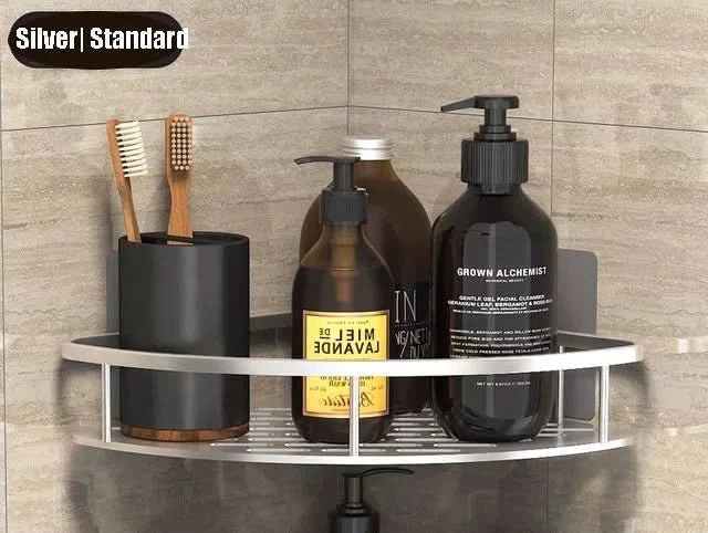 Badezimmerregal ohne Bohren Edelstahl & ABS | Klebemontage ohne Werkzeug | Platzsparend, bis 5 kg Tragkraft für jedes Bad