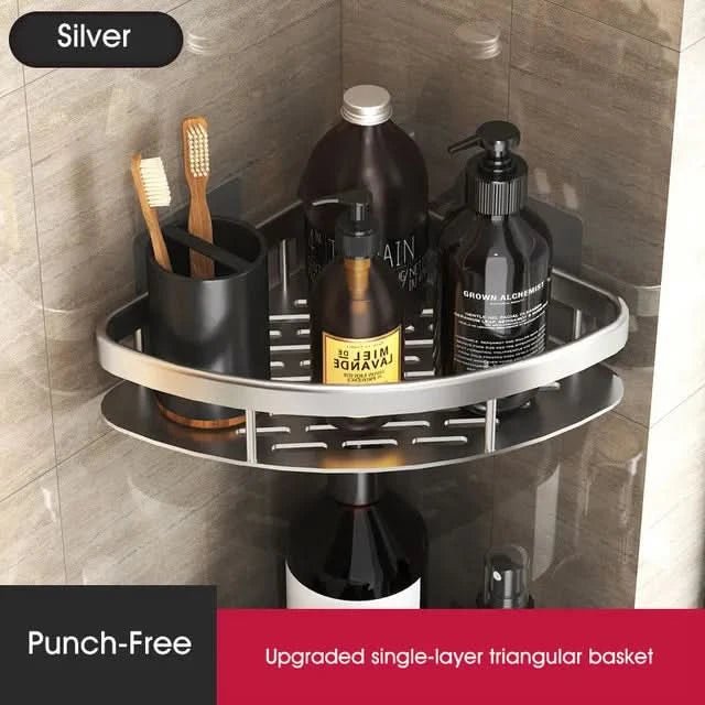 Badezimmerregal ohne Bohren Edelstahl & ABS | Klebemontage ohne Werkzeug | Platzsparend, bis 5 kg Tragkraft für jedes Bad