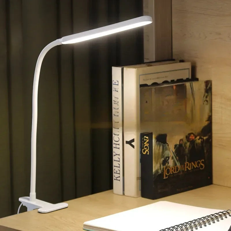 Klemmleuchte mit Schwanenhals – dimmbar, 3 Lichtfarben, USB