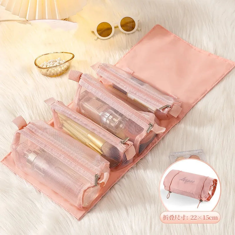 FlexiGlam Tasche 4-in-1 Abnehmbare Kosmetiktasche | Geräumig & Tragbar | Faltbarer Reise-Beauty-Organizer