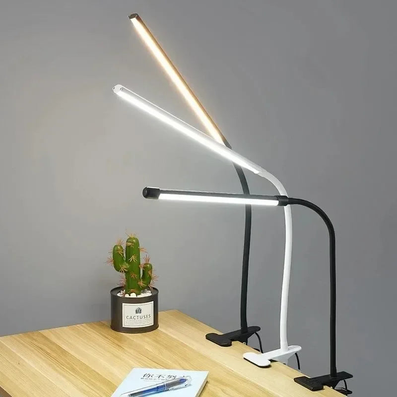 Klemmleuchte mit Schwanenhals – dimmbar, 3 Lichtfarben, USB