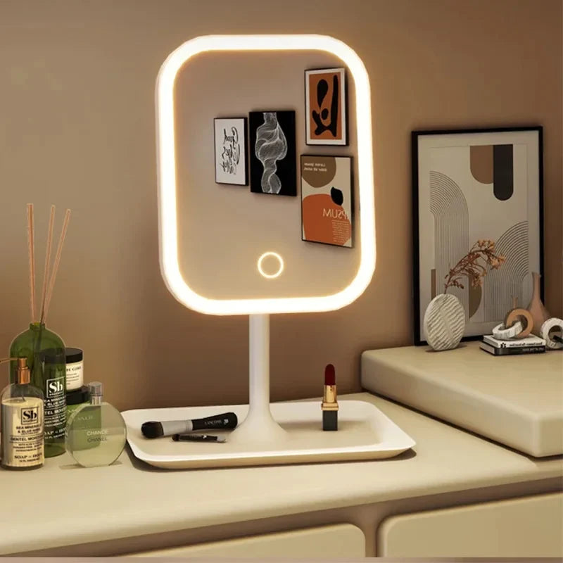 LED Schminkspiegel mit 3 Lichtfarben und Touch-Bedienung