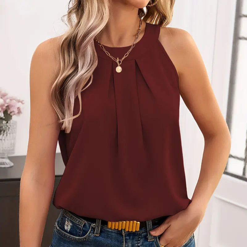 Blakely – Locker geschnittene Bluse mit V-Ausschnitt