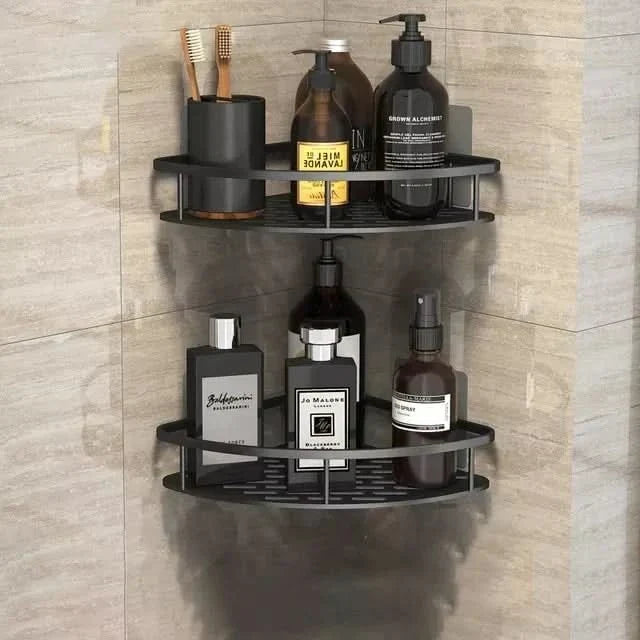 Badezimmerregal ohne Bohren Edelstahl & ABS | Klebemontage ohne Werkzeug | Platzsparend, bis 5 kg Tragkraft für jedes Bad