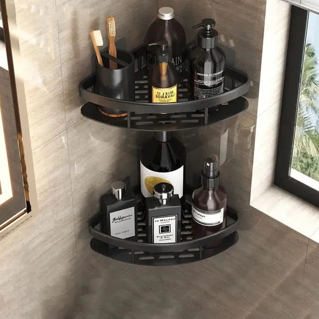 Badezimmerregal ohne Bohren Edelstahl & ABS | Klebemontage ohne Werkzeug | Platzsparend, bis 5 kg Tragkraft für jedes Bad