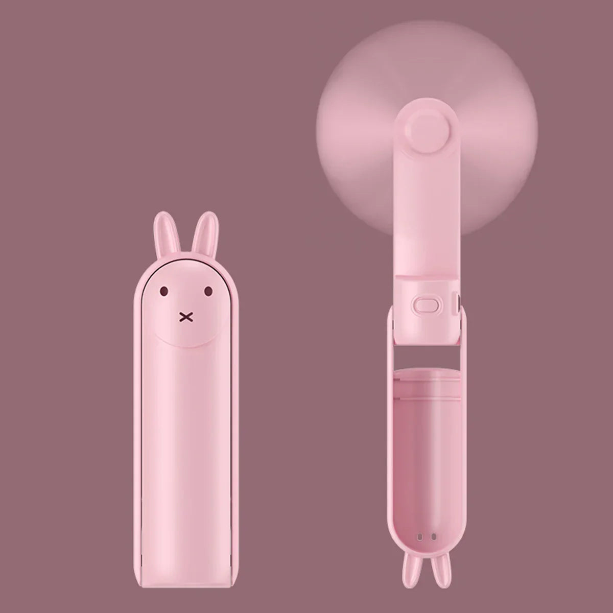 BreezeBuddy Mini USB Handventilator | Wiederaufladbarer Tragbarer Tischventilator | Cartoon-Stil | Faltbares und Kompaktes Design