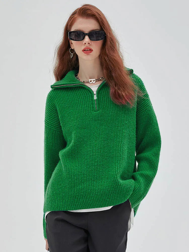 Karen | Pullover mit Kragen und Reißverschluss