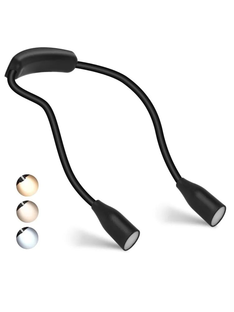 LED Nackenlampe LumiNeck | USB wiederaufladbar | 3 Lichtfarben & Stufenlos dimmbar | Flexibel & Tragbar