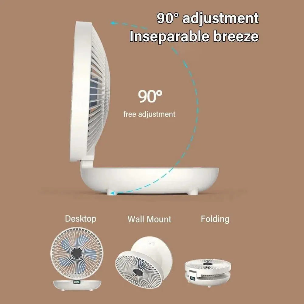 Faltbarer USB Ventilator 2-in-1 Tisch Wandmontage 3 Stufen leise