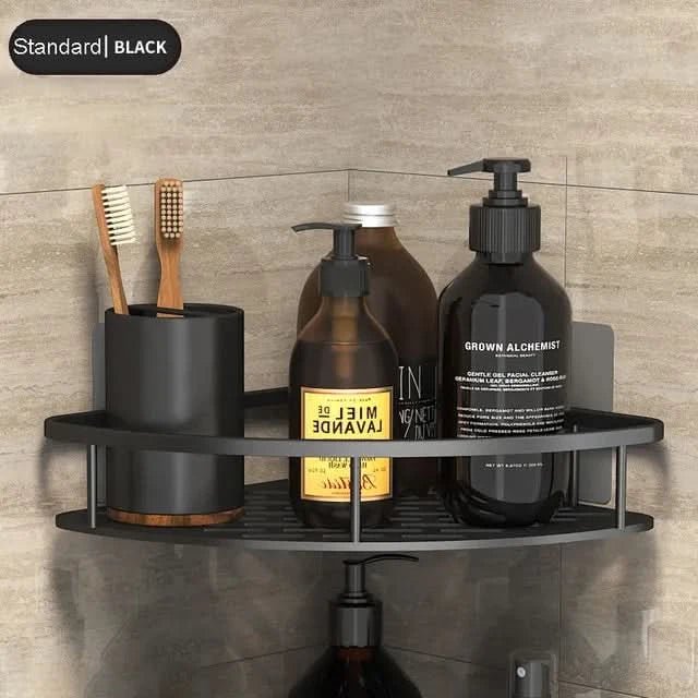 Badezimmerregal ohne Bohren Edelstahl & ABS | Klebemontage ohne Werkzeug | Platzsparend, bis 5 kg Tragkraft für jedes Bad