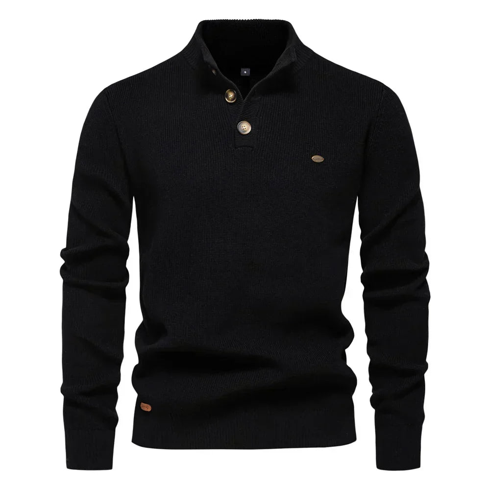 Konrad | Stilvolles Herrenpullover mit Knopfdesign