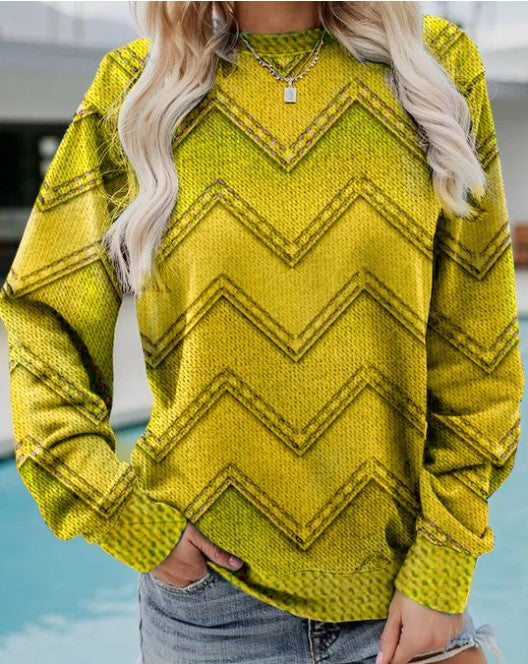 Damen Sweatshirt mit Rundhalsausschnitt und langen Ärmeln