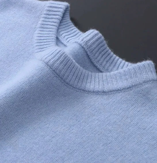 RYAN | WARM MOHAIR PULLOVER - BLAU