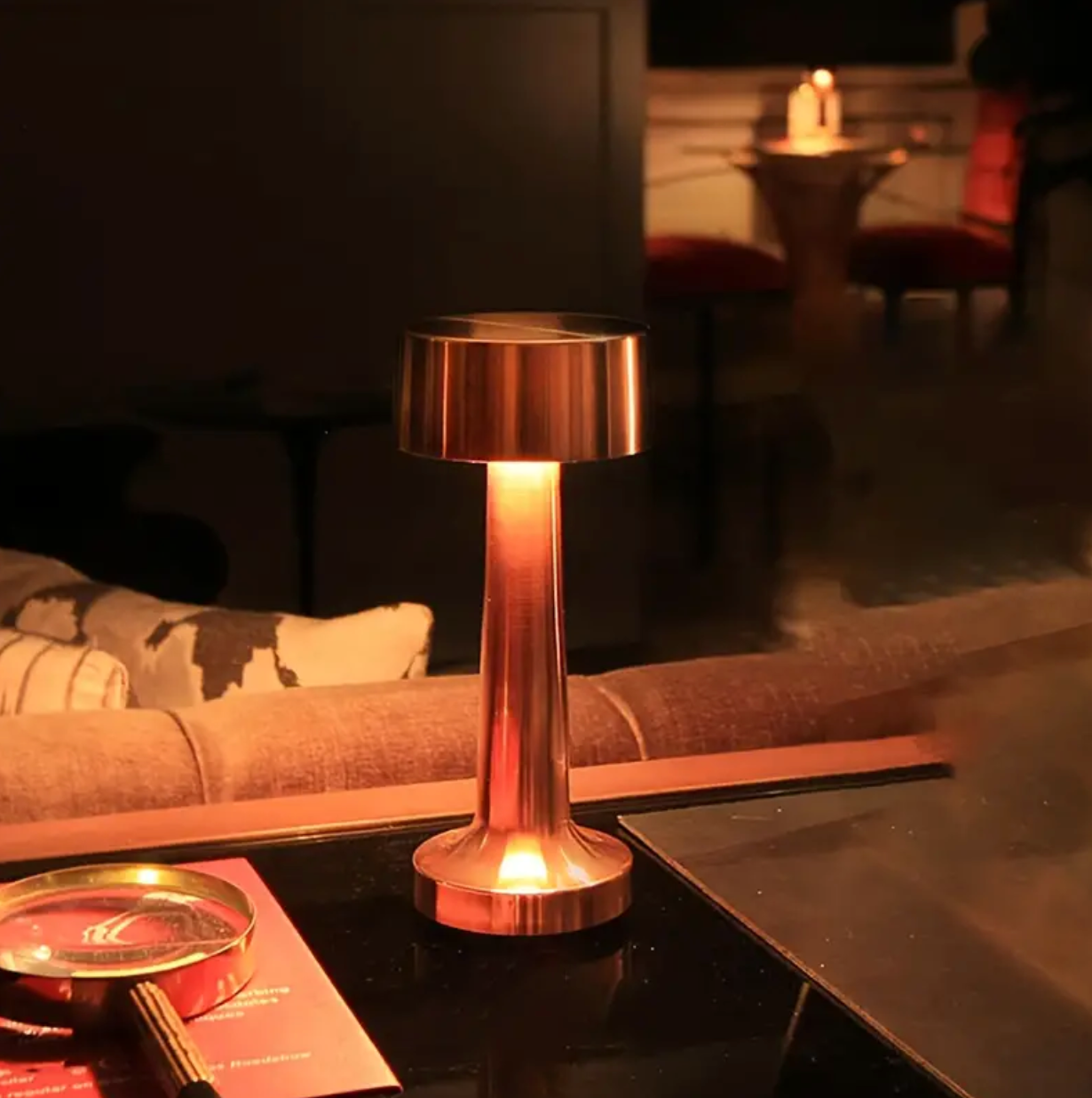 Kabellose Dimmbare LED-Tischleuchte | Touch-Bedienung | Akku-Tischlampe | GlowPillar