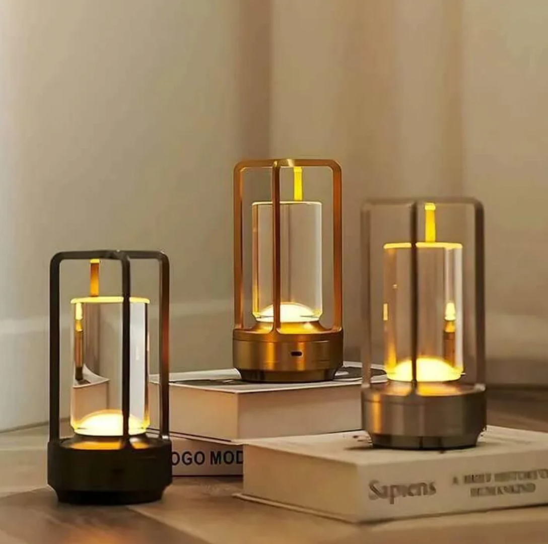 Kabellose Tischleuchte | Kristall-Design | Dimmbar per Touch | CrystalGlow