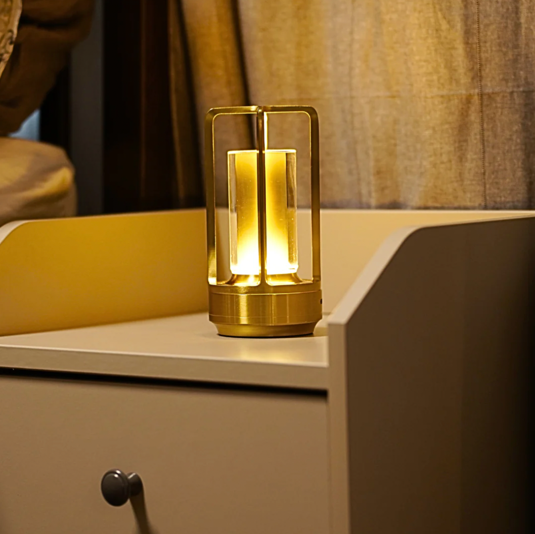 Kabellose Tischleuchte | Kristall-Design | Dimmbar per Touch | CrystalGlow