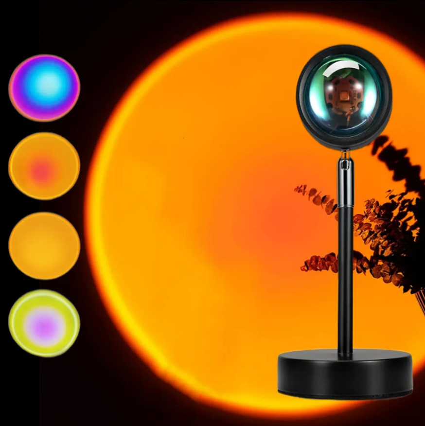 LED-Projektor-Tischlampe Sonnenuntergang |16 Lichtfarben Stimmungslicht | Mit Fernbedienung | AuraCast