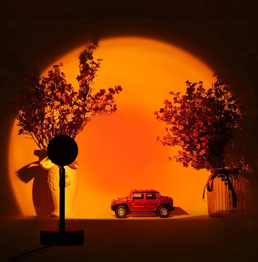 LED-Projektor-Tischlampe Sonnenuntergang |16 Lichtfarben Stimmungslicht | Mit Fernbedienung | AuraCast