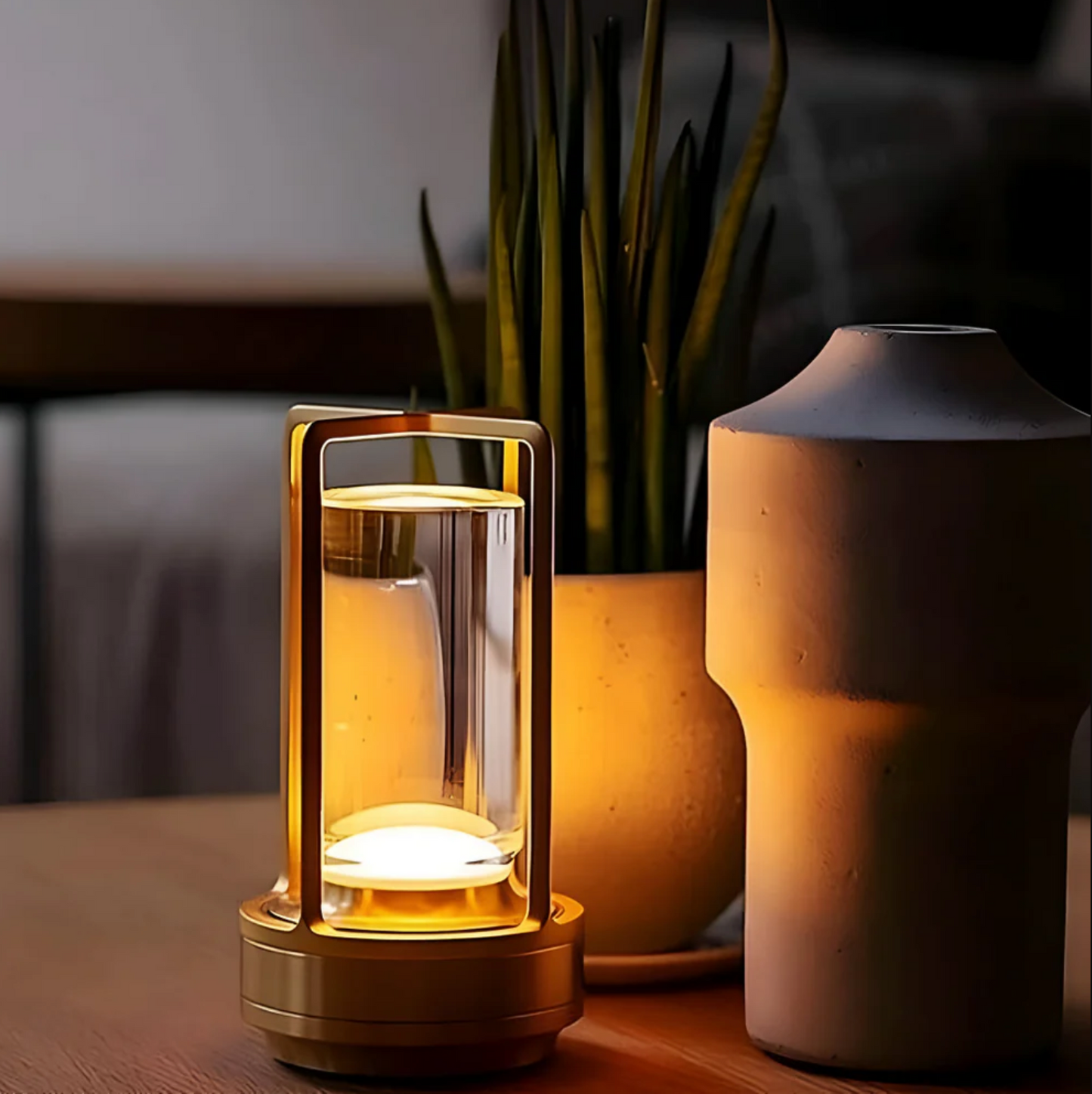 Kabellose Tischleuchte | Kristall-Design | Dimmbar per Touch | CrystalGlow