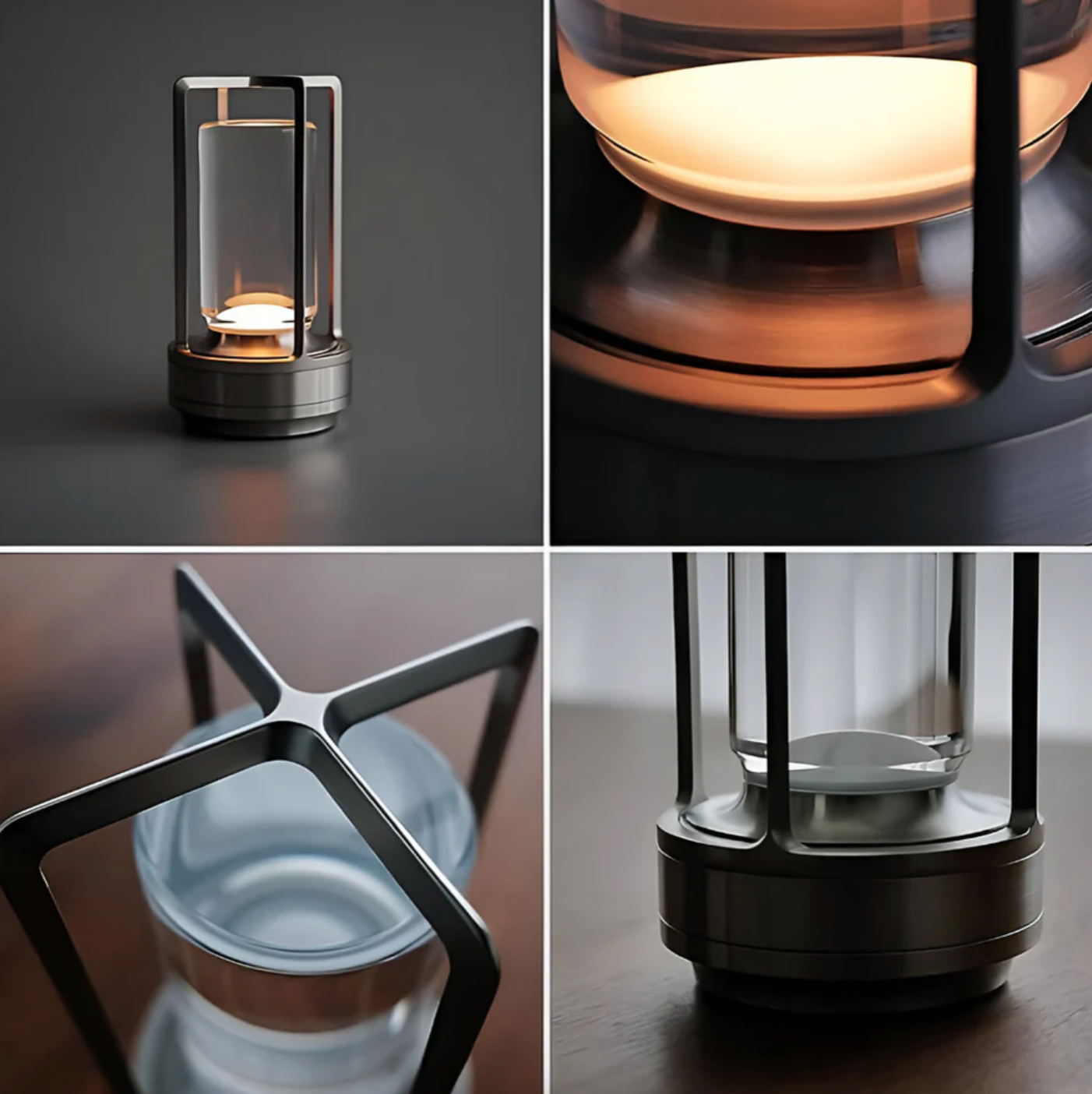 Kabellose Tischleuchte | Kristall-Design | Dimmbar per Touch | CrystalGlow