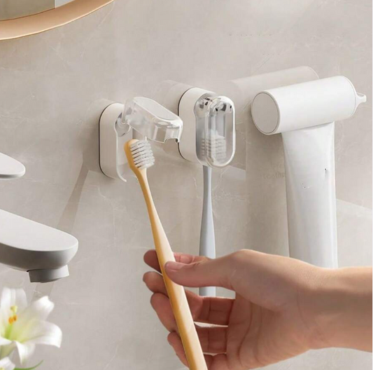 Wandmontierter Zahnbürstenhalter mit Hygieneabdeckung | 3 Stück
