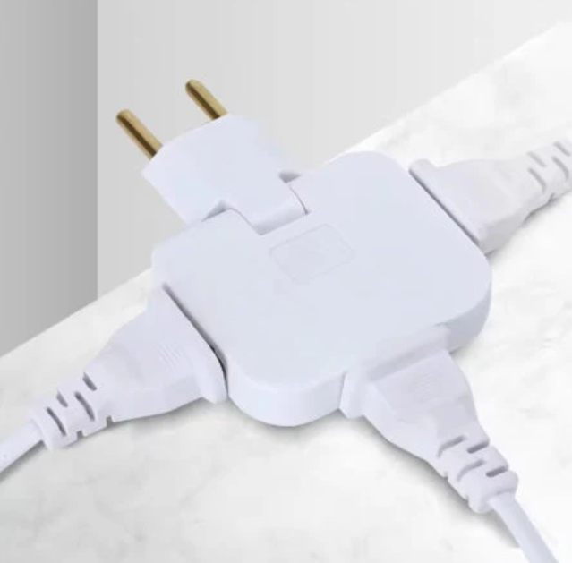 3-Stecker-Adapter mit 180°-Flexibilität | Kompakte Drehbare Wandsteckdose