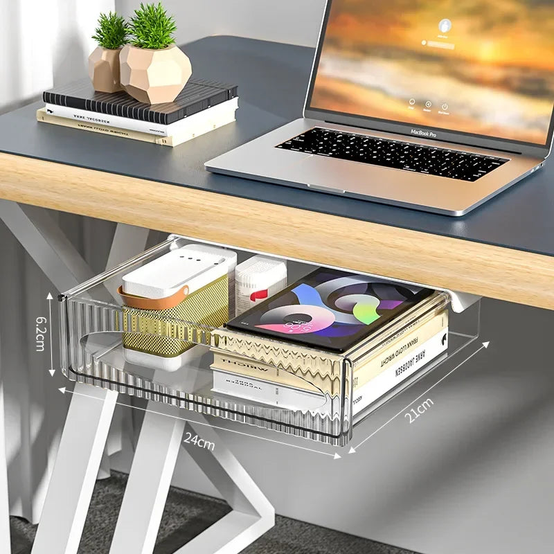Deskora Kunststoff-Unter-Schreibtisch-Schublade | Ausziehbarer und verdeckter Organizer