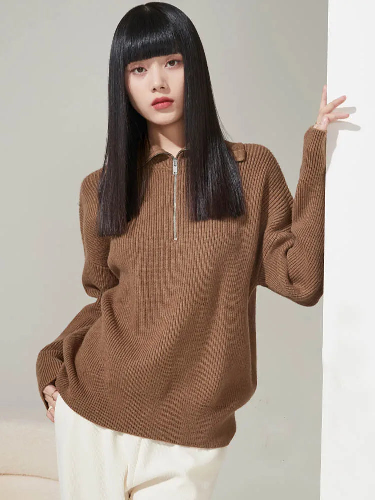 Karen | Pullover mit Kragen und Reißverschluss