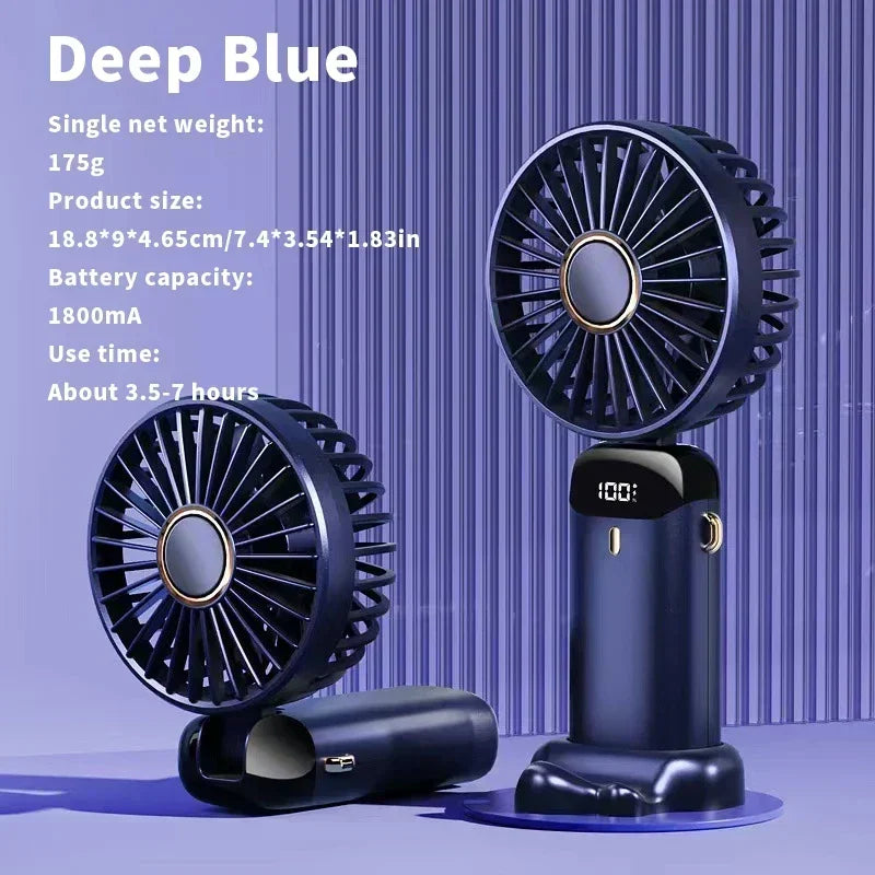 Venturox Mini Ventilator | 5-Gang-Einstellungen | 3000 mAh Akku | Faltbares Design & LED-Anzeige