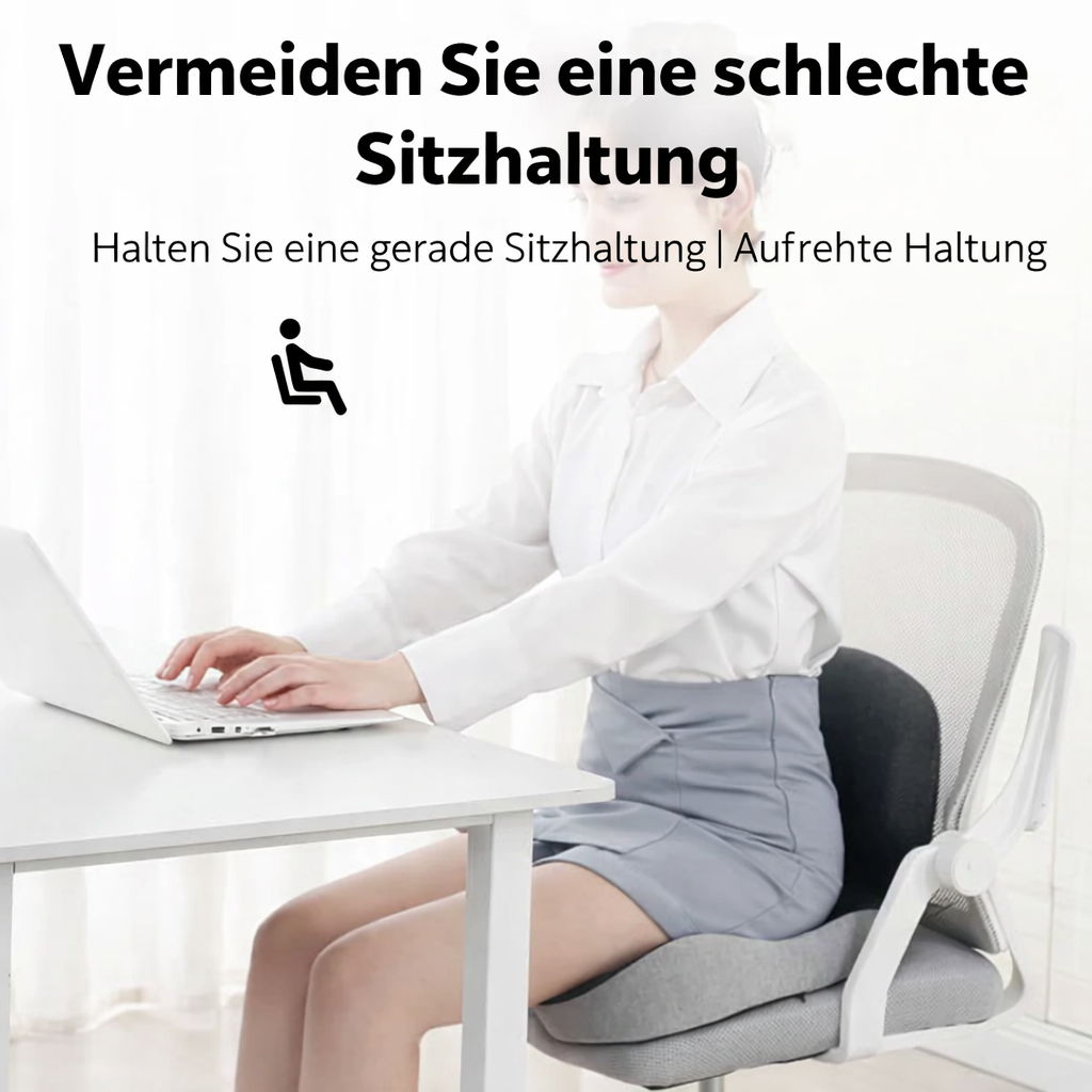 Sitzkissen | Ergonomisches Memory Foam Sitzkissen | Druckentlastend & Rutschfest | ErgoComfort
