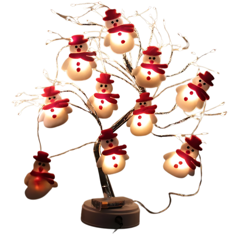 LED-Lichterkette mit Weihnachtsfiguren | Batteriebetriebene Weihnachtsbeleuchtung mit warmweißen LEDs und flexiblem Draht für Innenräume