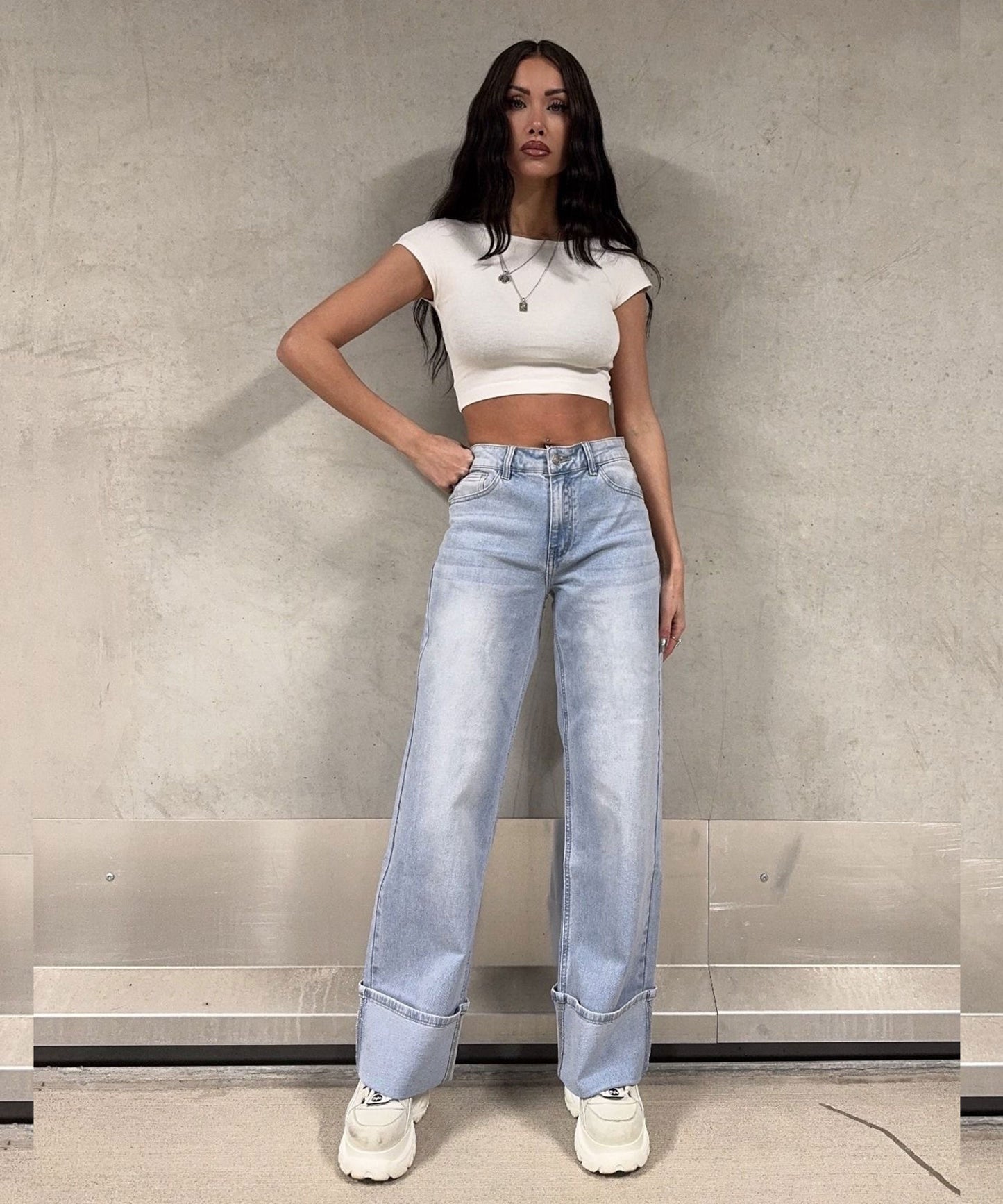 Wide Leg Jeans Damen | Stretch Jeans mit weiter Passform
