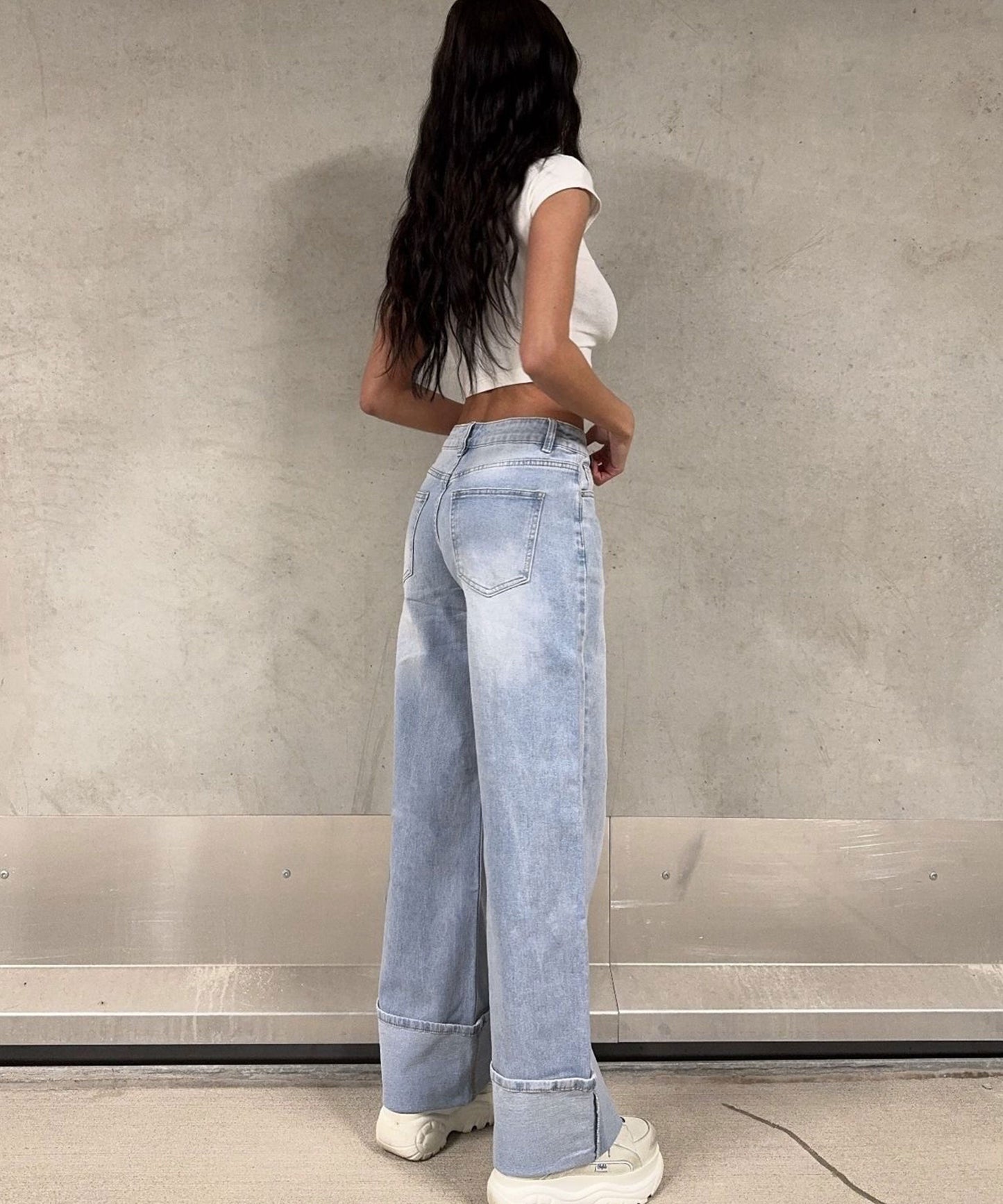 Wide Leg Jeans Damen | Stretch Jeans mit weiter Passform