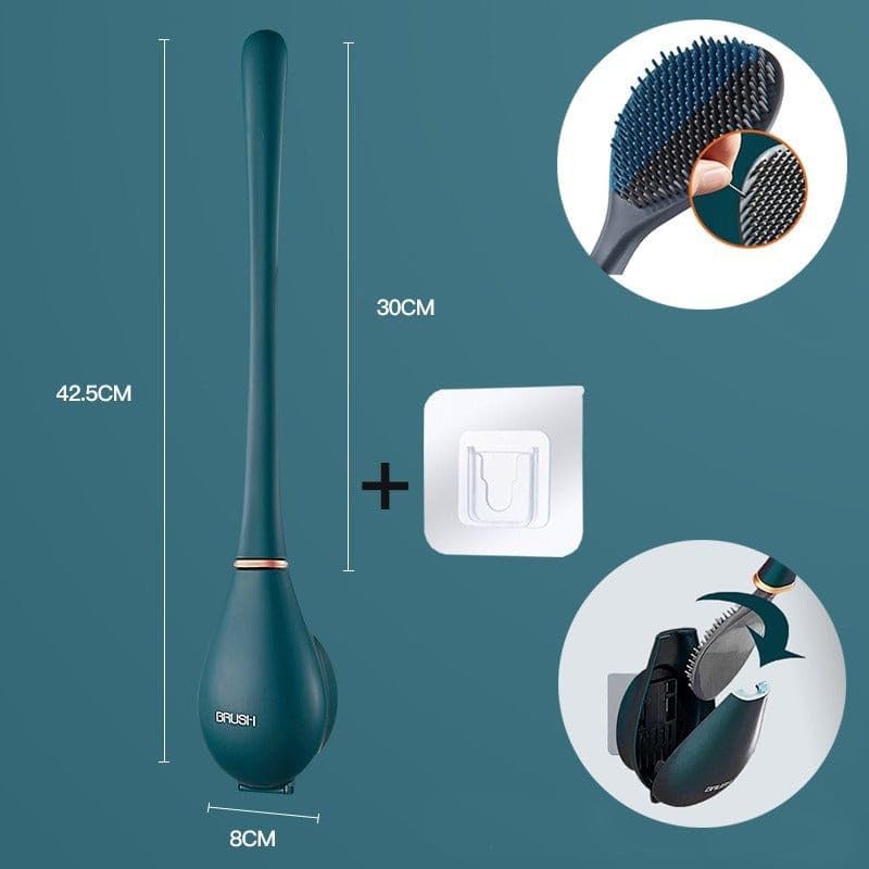 Toilettenreinigerborstel mit Wandhalterung | Abnehmbarer Kopf | Ohne Bohren Möglich | PureSweep
