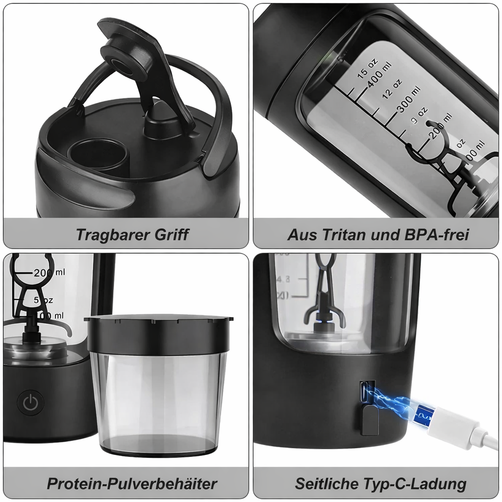 Tragbarer Mixer | Wiederaufladbarer Selbstmisch-Mixer | MixMaster Pro