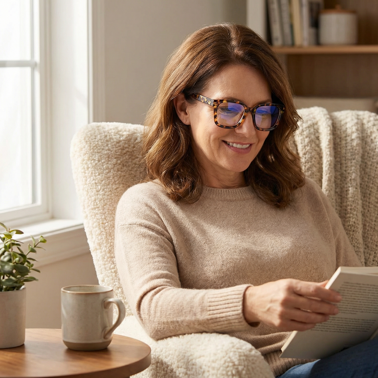 Übergroße Lesebrille | Klare Gläser | FederScharniere | ScreenEase