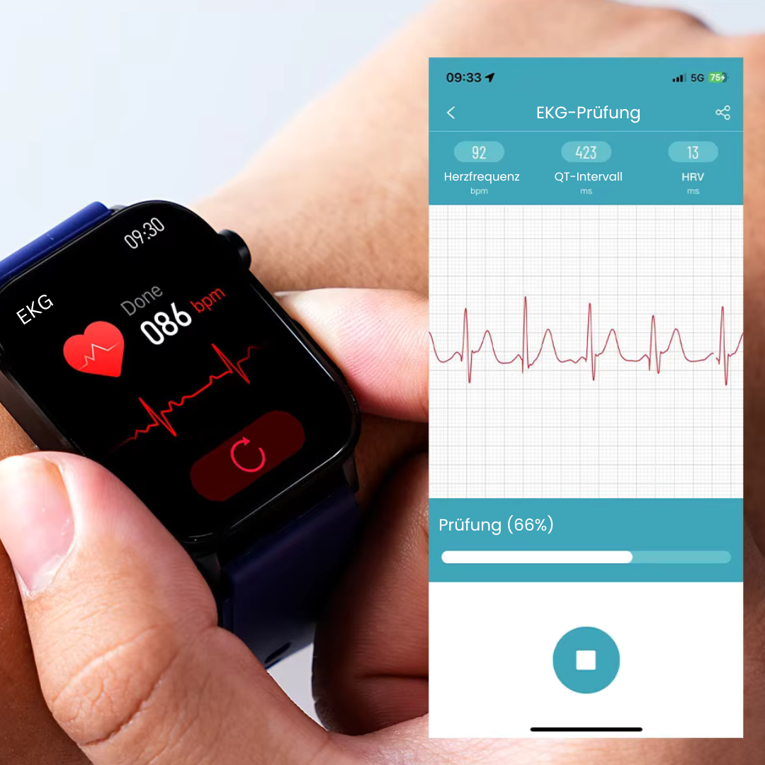 Uhr mit Blutzuckermessung | SOS-Notfallalarm & Vitalparameter-Tracking | GlucoCare SOS