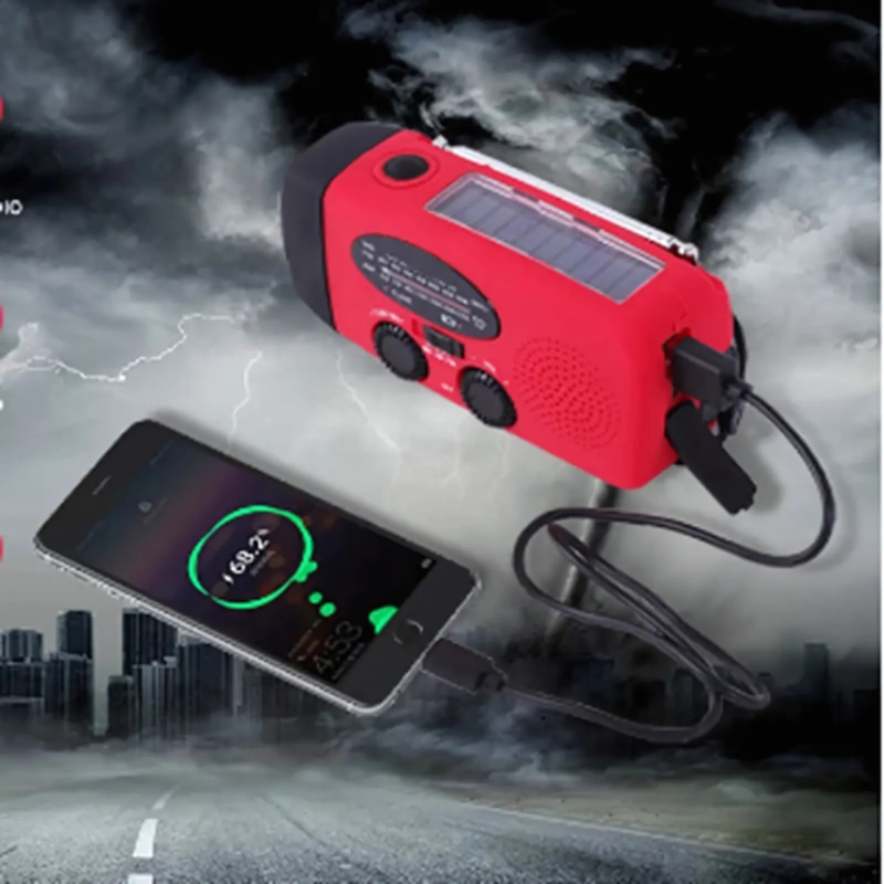 Notfallradio mit Powerbank | Kurbelradio mit Solar | USB & LED-Taschenlampe | CrankPower