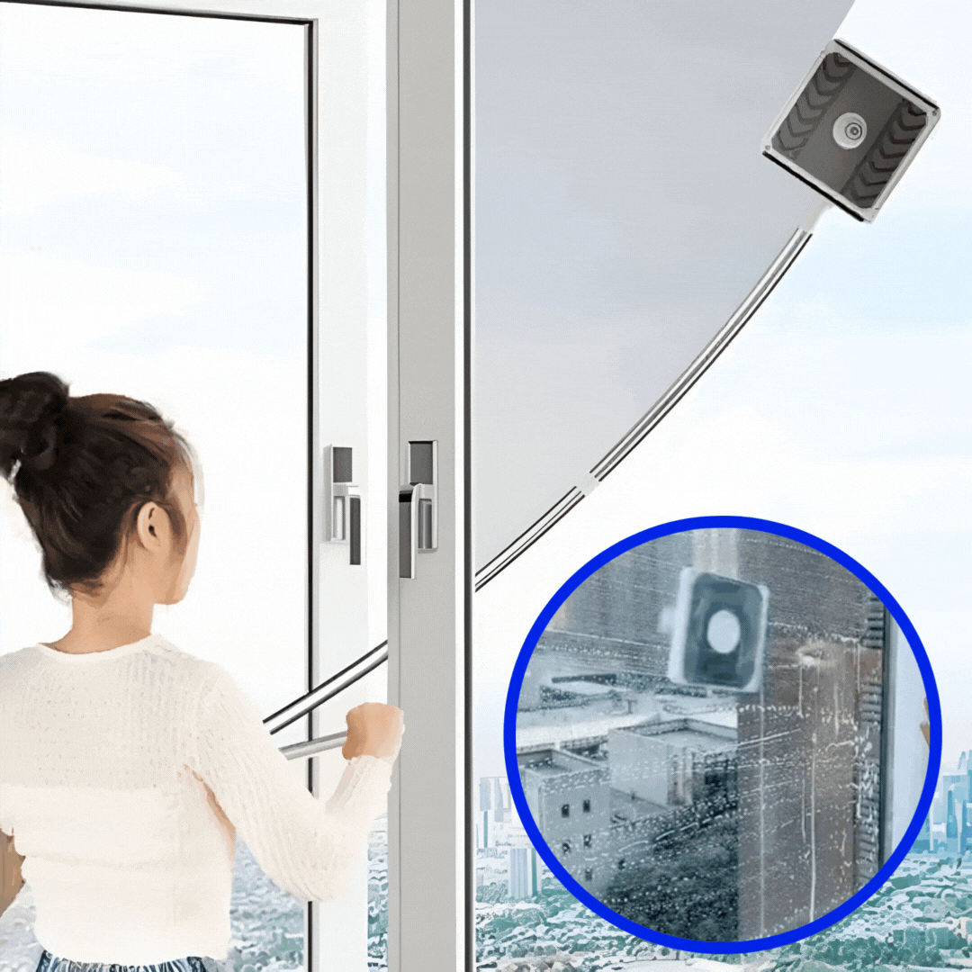 Fensterreinigungswerkzeug | mit Biegbarem Langarm | Reinigt Scheiben Außen von Innen | ReachClean