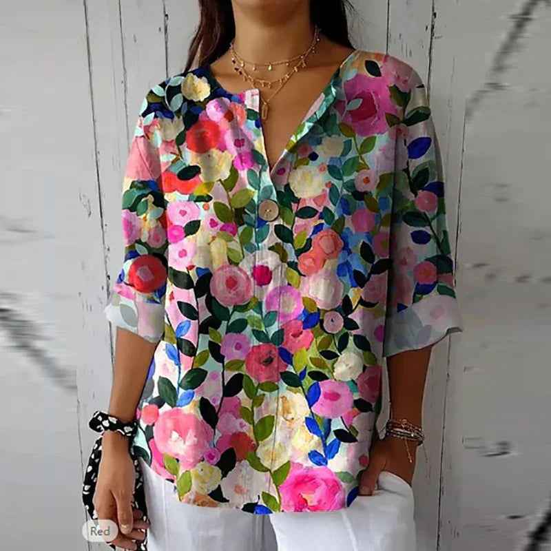 Gelsomina – Luftige Bluse Mit Blumenmuster