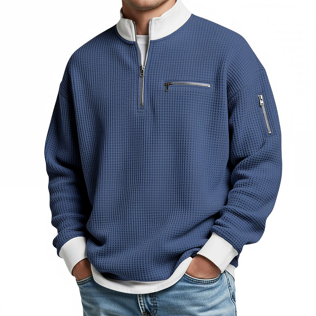 Jose – Eleganter Strickpullover mit halbem Reißverschluss