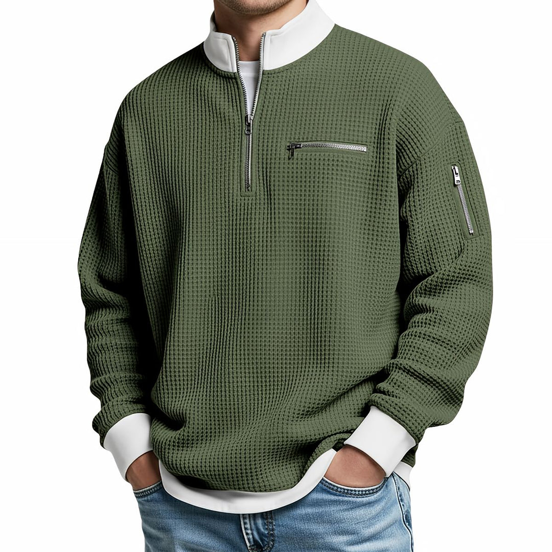 Jose – Eleganter Strickpullover mit halbem Reißverschluss