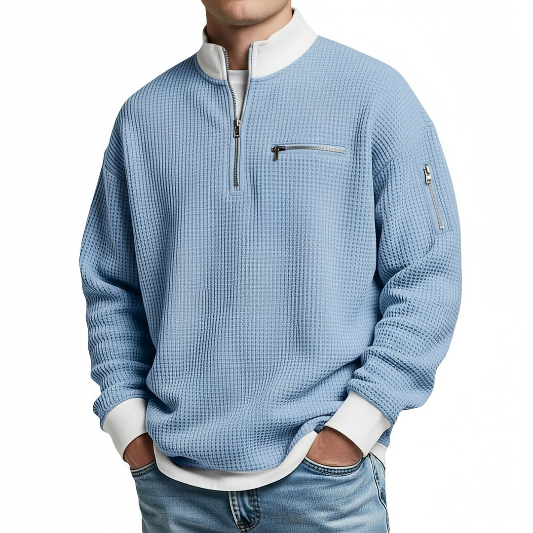 Jose – Eleganter Strickpullover mit halbem Reißverschluss
