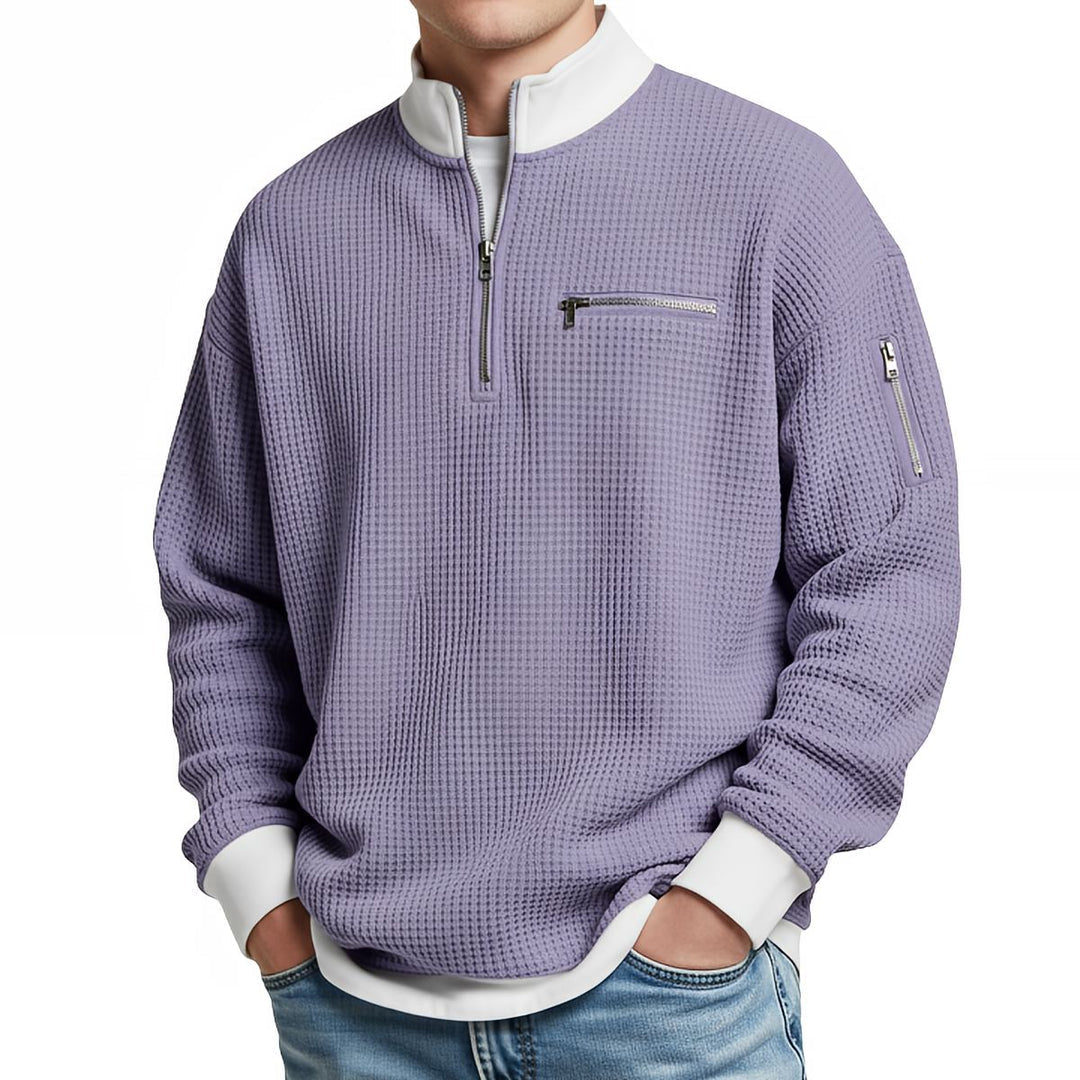 Jose – Eleganter Strickpullover mit halbem Reißverschluss