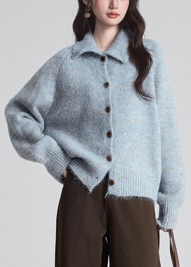 Damen Strickjacke mit Peter-Pan-Kragen und langen Ärmeln