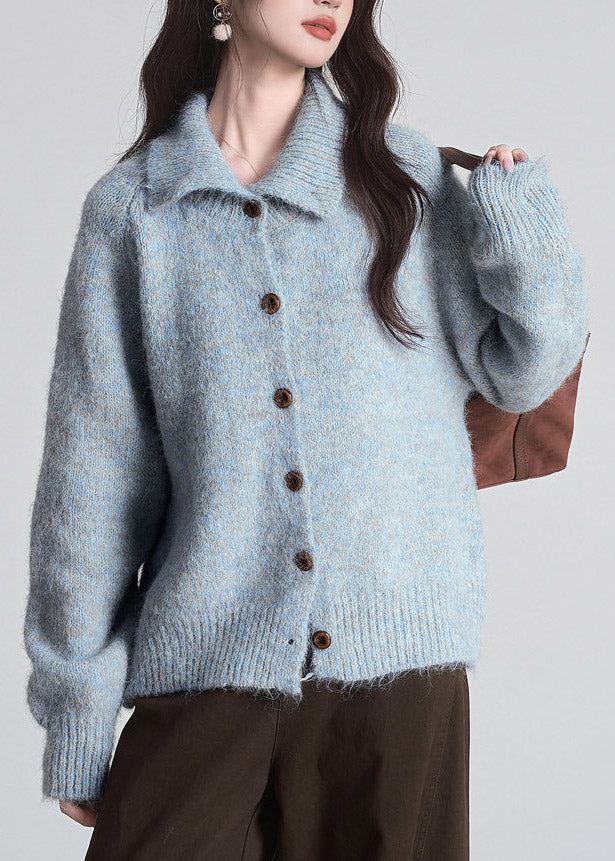 Damen Strickjacke mit Peter-Pan-Kragen und langen Ärmeln