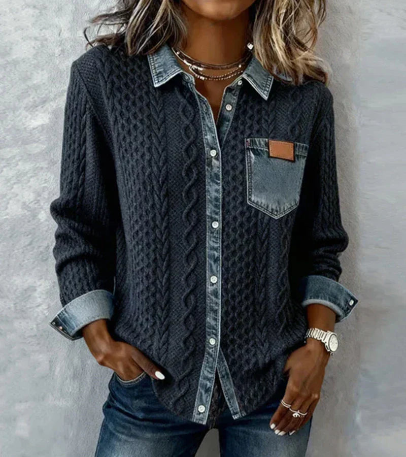 Riza | Strickjacke zum Knöpfen mit Zopfmuster