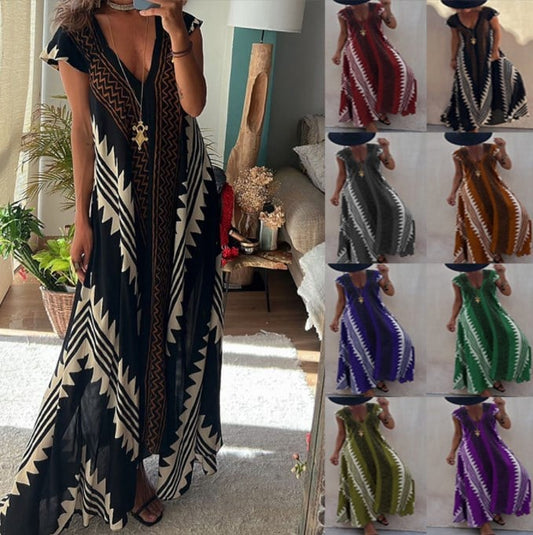 Freizeitkleid mit V-Ausschnitt
