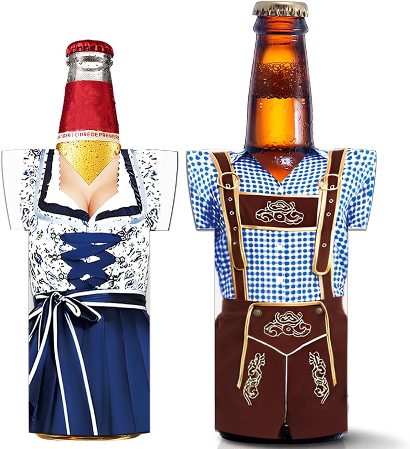 Flaschenkühler Set Neopren Oktoberfest Dirndl Lederhosen 6 Stück
